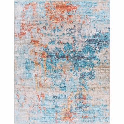 Hauteloom Stalling Rust&Blue Contemporary Rug
