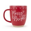 Elanze Designs Merry Raw Clay Bottom Red 16 ounce Ceramic Christmas Coffee Mug - 2 of 4