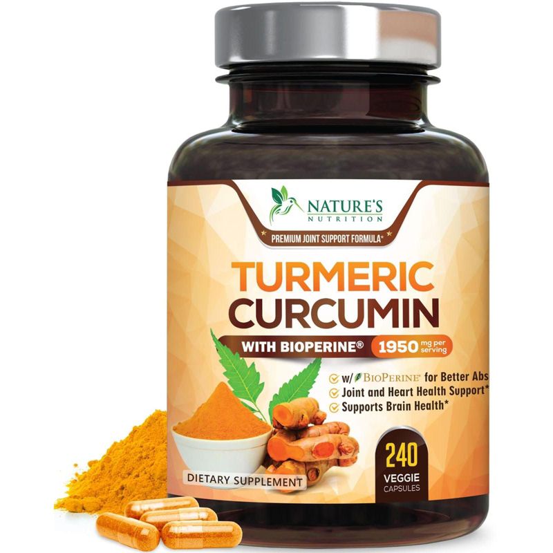Nature's Nutrition Turmeric Curcumin with BioPerine 95% Standardized Curcuminoids 1950mg, 1 of 10