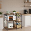 Bakers Rack, Coffee Bar Stand with Charging Station, Storage Shelves, Pull-Out Wire Basket, Table for Microwave, Kitchen - 2 of 4