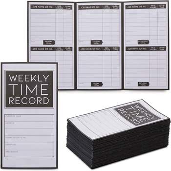 Stockroom Plus 200 Pack Weekly Trifold Employee Time Cards for Bookkeeping, Pocket Sized (5 x 8 in)