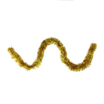 Northlight 12' x 2.5" Unlit Deep Gold Tinsel Christmas Garland