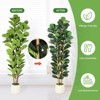 5/6/7FT Faux Fiddle Leaf Fig Tree with White Pot,  Artificial Plant for Home, Office, Store, Indoor & Outdoor Decor - 4 of 4