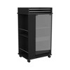 NicBex Rolling Kitchen Island Cart with 2-Side Shelves and 1 Glass Door Cabinet,Kitchen Island on Wheels with Storage,Island Table for Kitchen - 4 of 4