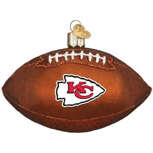 Old World Christmas Blown Glass Ornament for Christmas Tree, Kansas City Chiefs Football - 1 of 4