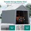 Carport Canopy, Heavy Duty Waterproof Portable Garage with Removable Doors & Sidewalls, All-Season Tarp for Motorcycle, Garden Tools Gray 8'x14' - 4 of 4