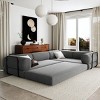 L-Shaped Modular Sofa Bed in Corduroy,Plush Dual-Cushion Comfort for Living Room,Iron Frame Sectional with 4 Configurable Pieces-Cuddlewood - 2 of 4