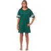 Women's Multiple Colors Available Varsity Varsity Nightgown Pajama Shirt Dress For Adults - 2 of 3