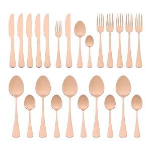 REGALWOVEN 24 Pcs 1 Set Stainless Steel Durable Rust-Proof Corrosion Resistant Flatware Set - 1 of 4