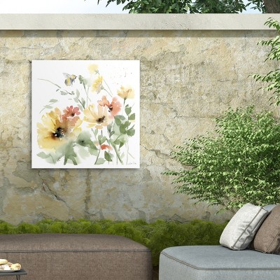 Sunflower Meadow I Outdoor Canvas Print with Weather Treated Wood Frame