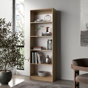 PAGED Bookshelf Wood Storage Shelves with Space-Saving Design, Bookcase for Home Office, Study - 1 of 4