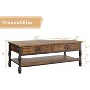 Modern Fluted Coffee Table, 48'' Modern Oval Coffee Table with Drawer, Faux Marble Top - 2 of 4