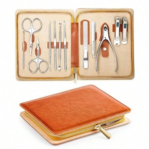 Stainless Steel Manicure Set, Pedicure Kit with Travel Case, 12 Count Nail Clipper Tools - 1 of 4