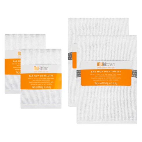 12pk Bar Mop Cloth And Towel White - Mu Kitchen : Target