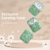 BONGEEK for AirPod Case 2nd 1st Generation Case Cover, Flower Engraved Full Protective Case Soft Silicone Pattern LED Visible,Grass Green - 2 of 4