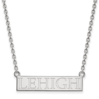 Black Bow Jewelry 10k White Gold Lehigh Mountain Hawks NCAA Necklace 18 Inch