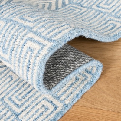 Hand-Tufted Americana Light Blue Wool Rectangular Rug 5' x 8'