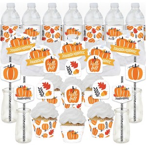 Big Dot of Happiness Fall Pumpkin - Halloween or Thanksgiving Party Favors and Cupcake Kit - Fabulous Favor Party Pack - 100 Pieces - 1 of 4