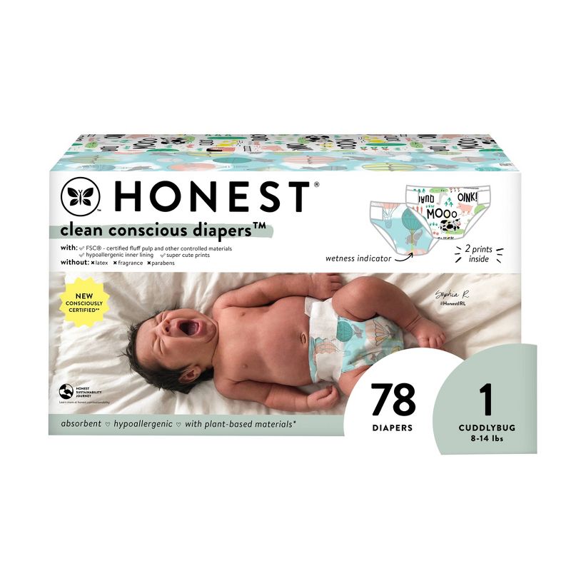 The Honest Company Clean Conscious Disposable Diapers - (Select Size and Pattern), 1 of 16