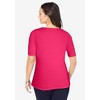 Jessica London Women's Plus Size Stretch Cotton Square Neck Tee - 3 of 4