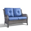 Buenhomino Outdoor Patio Couch Wicker Sofa Loveseat- 2 Seater Rattan Sofa for Outside Patio Garden with Deep Seating and Olefin Cushions - 2 of 4