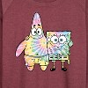 Women's - SpongeBob SquarePants - SpongeBob and Patrick Tie Dye Lightweight French Terry Wide Neck Long Sleeve Graphic Shirt - 2 of 4