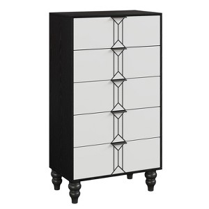 5 Drawers Dresser, Modern Wooden Tall Dresser with Deep Drawers, Chest of Drawers for Bedroom - 1 of 4