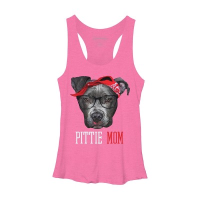 Women's Design By Humans Mother's Day Pittie Mom Pitbull Dog Lovers By dandingroz Racerback Tank Top