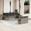 vidaXL 9 Piece Patio Sofa Set with Cushions - Gray Without Table - 2 of 4