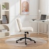 Office Chair Armless PU Leather Swivel Desk Chair with Adjustable Height for Home Office or Vanity-3irtyhousy - 3 of 4