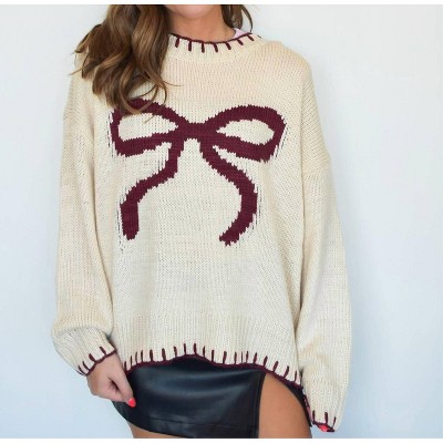 Women's Contrast Sweater - Tea N Rose