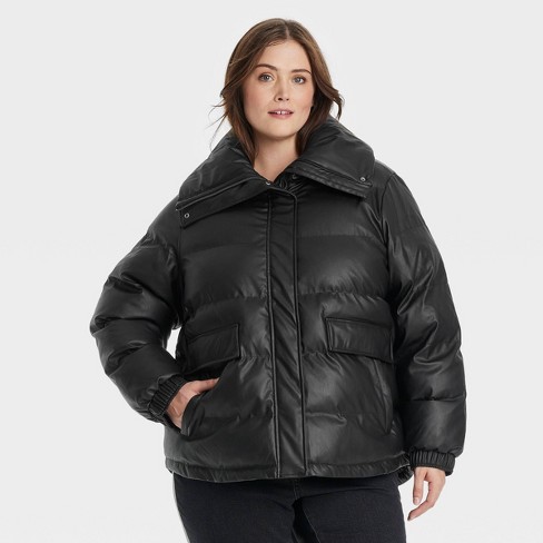 Women's Mid Length Puffer Jacket - Universal Thread™ Black 1X