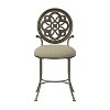 19" Marsala Metal Vanity Stool Antiqued Gray/Cream - Hillsdale Furniture: Pewter Finish - 2 of 4