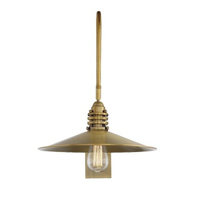 Wheaton Warm Brass and Black Dimmable Wall Sconce