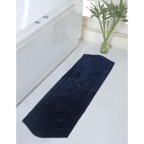 Edge Collection 20 in. x 60 in. Blue 100% Cotton Runner Bath Rug