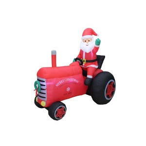 A Holiday Company 6ft Tall Santa on Vintage Tractor, 6 ft Tall, Multi - 1 of 4