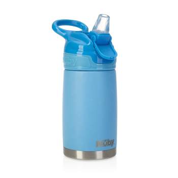 Nuby Thirsty Kids' 10oz Stainless Steel Flip-it Reflex Portable Drinkware - Blue