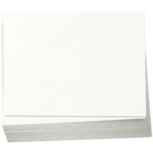 Hamilco 5x7 Natural Linen Cardstock Paper Blank Index Cards Flat Card Stock 80lb Cover 100 Pack - 1 of 4
