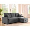 Racxily 84in Sectional Sofa, Pull Out Sleeper Couch Bed, L-Shaped Corner Reversible Sofas with Storage Chaise Apartment Living Room - 3 of 4