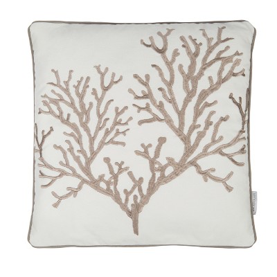 Galapagos Embroidered Coral Decorative Pillow - Levtex Home