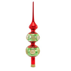 Sbk Gifts Holiday 13.0" Christmas Classic Tree Topper Double Ball Mini Reflectors  -  Tree Toppers - 1 of 3