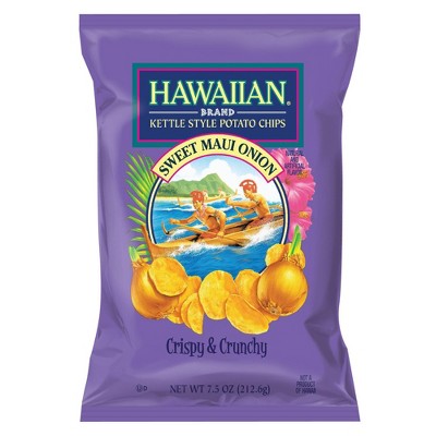 Hawaiian Crispy & Crunchy Sweet Maui Onion Kettle Style Potato Chips - 7.5oz