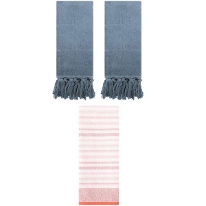REGALWOVEN 3 Packs Cotton Absorbent Soft Hand Towels for Bathroom - 1 of 4