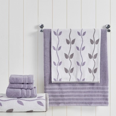 Organic Cotton Grey Lavender 6-Piece Towel Set