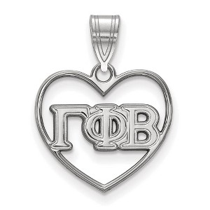 Black Bow Jewelry Sterling Silver Gamma Phi Beta Greek Life Pendant - 1 of 3