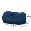 Vynxaria Marlin 6.5' Suede Cylindrical Bean Bag - Midnight Blue for Ultimate Comfort - 2 of 4