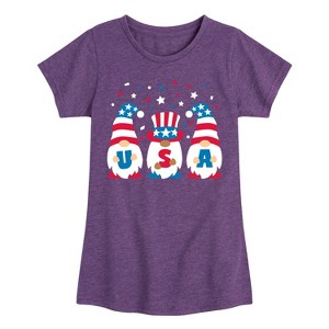 Girls' - Instant Message - Fourth of July Fitted Short Sleeve Graphic T-Shirt - 1 of 4