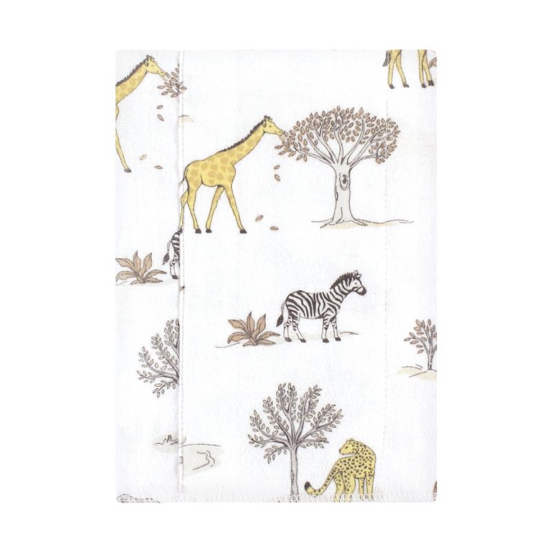 Hudson Baby Cotton Flannel Burp Cloths, Neutral Safari World 7-Pack, One Size, 3 of 7