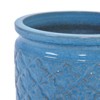 MAYEERTY Set of 3 Ceramic Flowerpot Modern Planter Antique Blue for Patio Garden Windowsill - 3 of 4