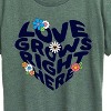 Women's - Instant Message - Love Grows Right Here Short Sleeve Graphic T-Shirt - 2 of 4